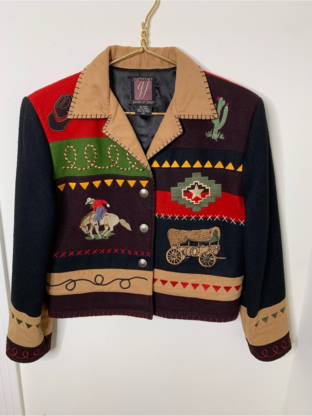 Gordon & James jacket Western medium RARE find embroidered stitching